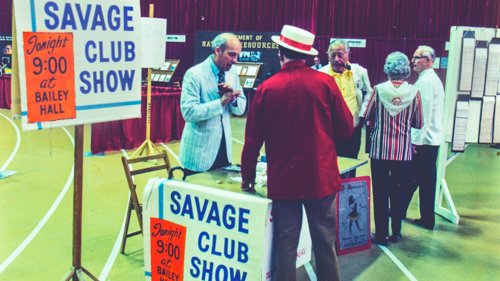 Ticket sales at Barton Hall for the Savage Club show at Reunion 1972