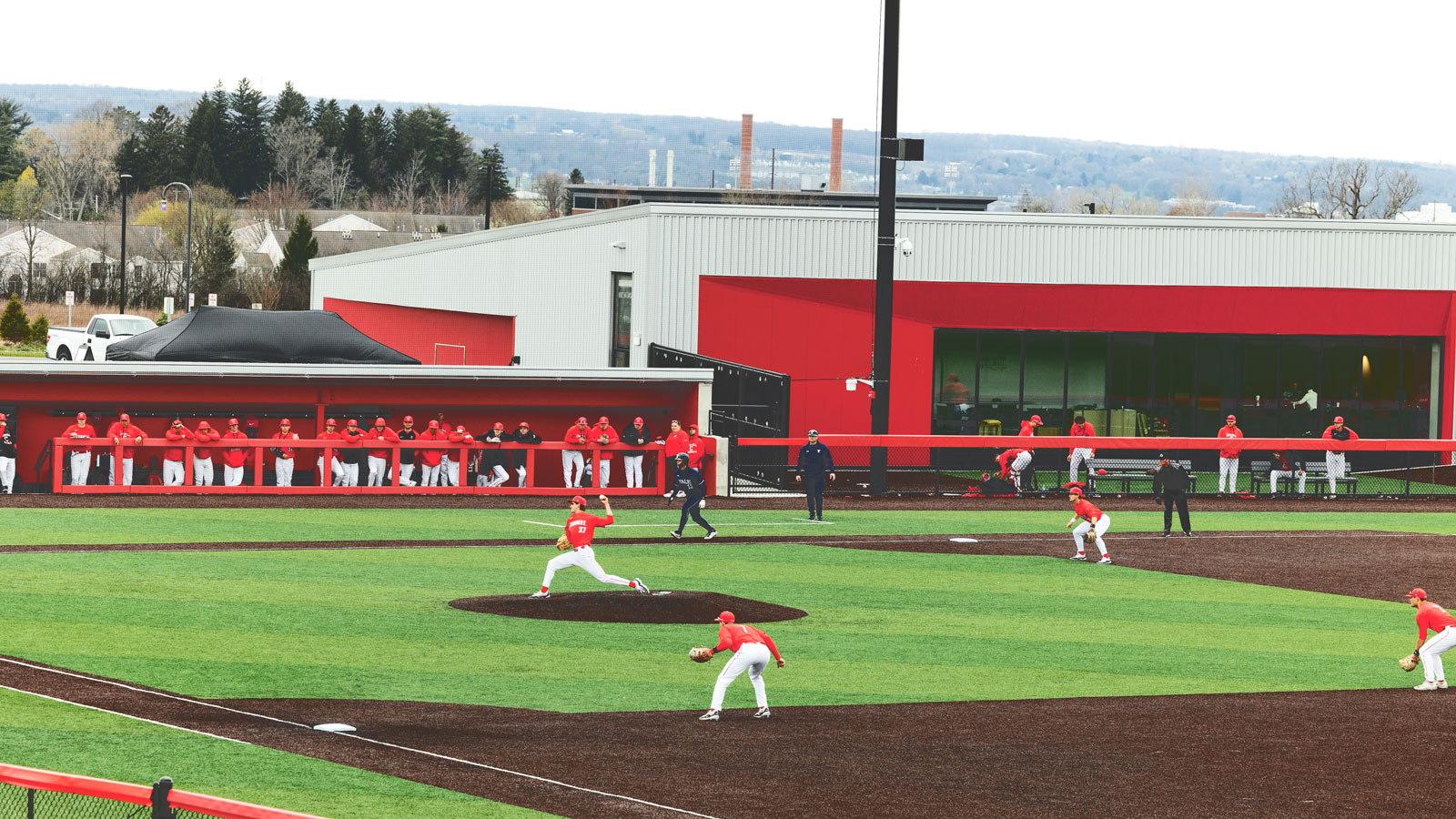 Scene from a Big Red men‘s baseball game in April 2024 at Booth Field