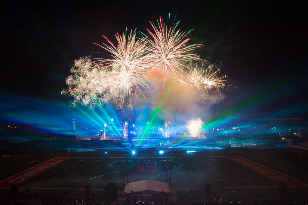 Fireworks and laser light show