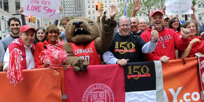 Jim Mazza celebrates Cornell’s 150th in New York City.