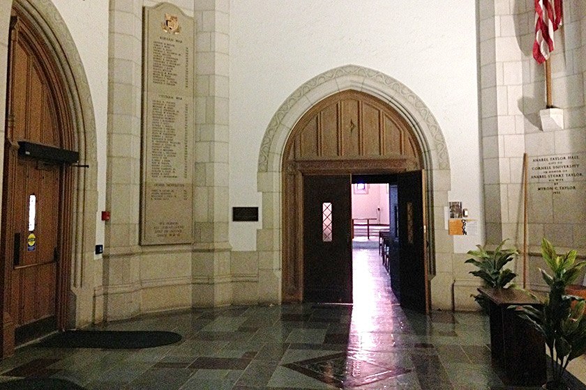 The war memorial in Anabel Taylor Hall.