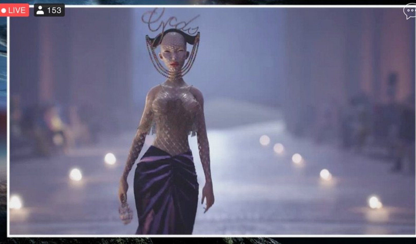 Milan Fashion Week in September 2020 featured avatars like this one, modeling in a virtual space.