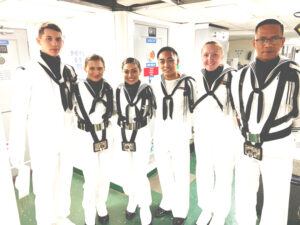 Matthew (third from right) with the USS Frank Cable Color Guard team