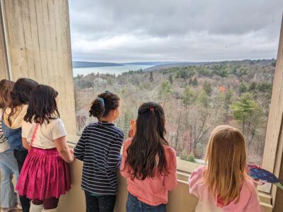 Children attending the museum’s free family programs and school fieldtrips are frequent visitors to the Andrea Gottlieb Vizcarrondo 1972 Lakeview Gallery at the Herbert F. Johnson Museum of Art.